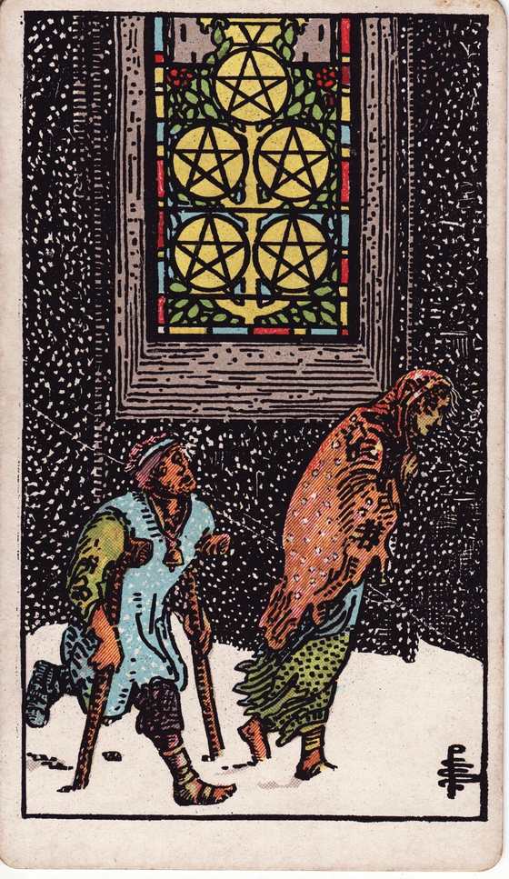 星币五 Rider–Waite–Smith tarot card