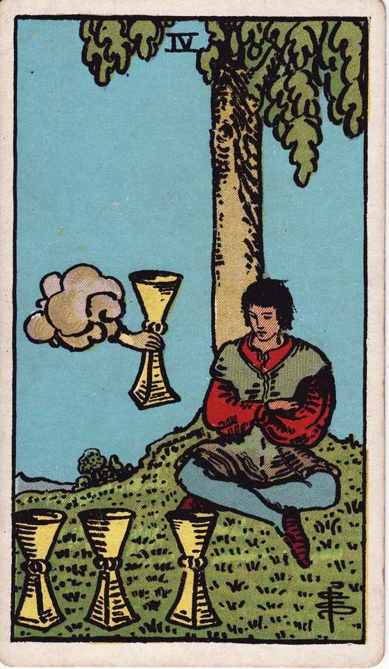 圣杯四 Rider–Waite–Smith tarot card
