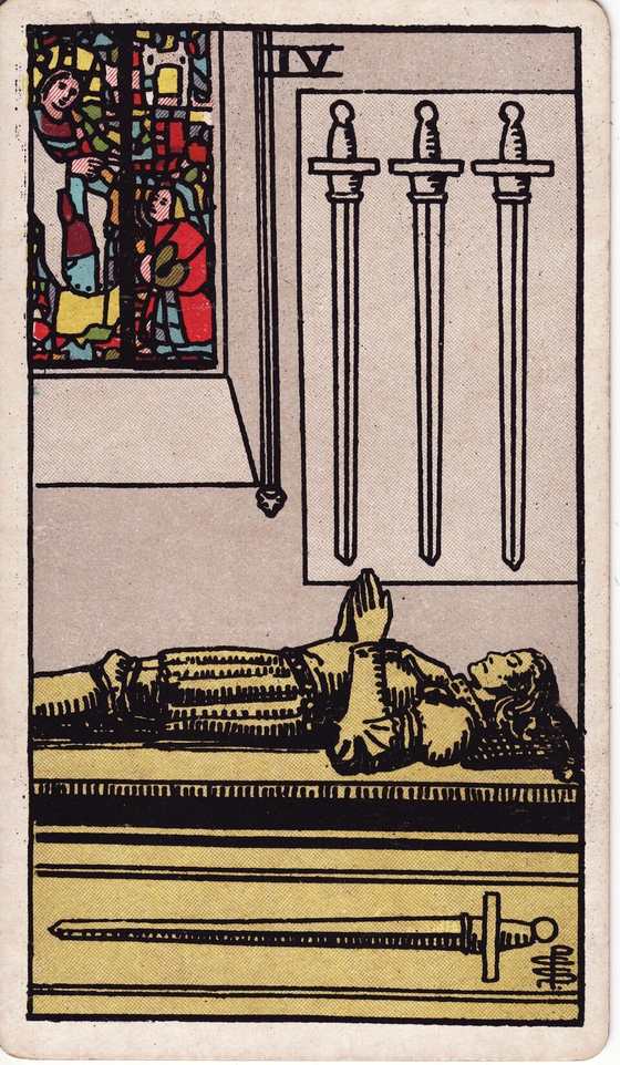 宝剑四 Rider–Waite–Smith tarot card