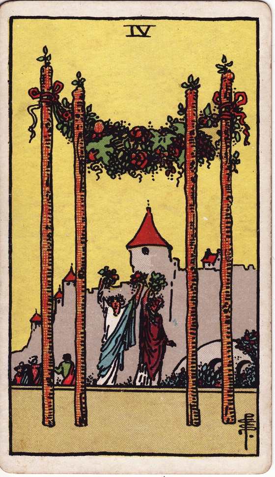 权杖四 Rider–Waite–Smith tarot card