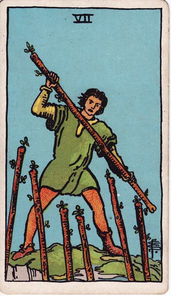 权杖七 Rider–Waite–Smith tarot card