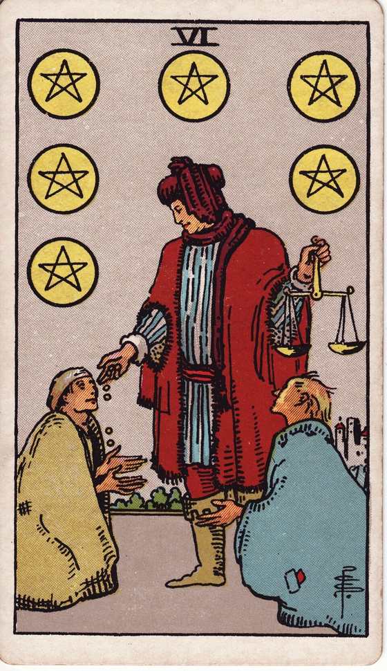 星币六 Rider–Waite–Smith tarot card