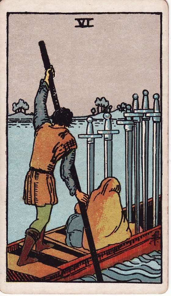 宝剑六 Rider–Waite–Smith tarot card