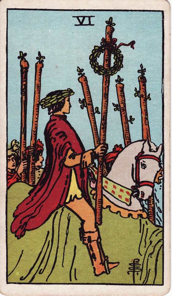 权杖六 Rider–Waite–Smith tarot card