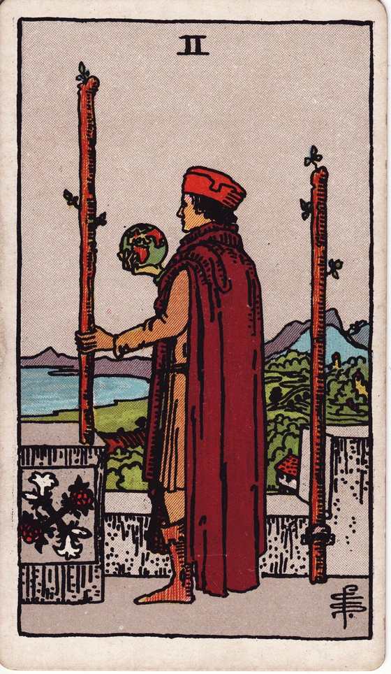 权杖二 Rider–Waite–Smith tarot card